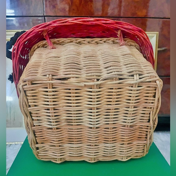 Vintage handmade one of a kind cottage house novelty wicker purse - Picture 15 of 16